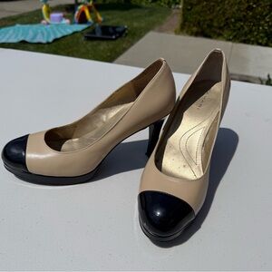 Tahari Classic Cream and Black Stiletto Heels